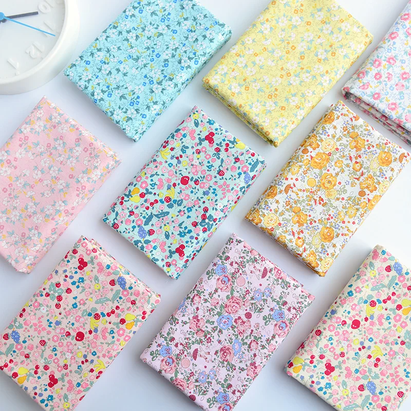 145x50cm Pastoral Floral Cotton Poplin Sewing Fabric - DIY Children's Wear, Cloth, Bedding, Quilt Decoration - Home - 160-180g/m image 2