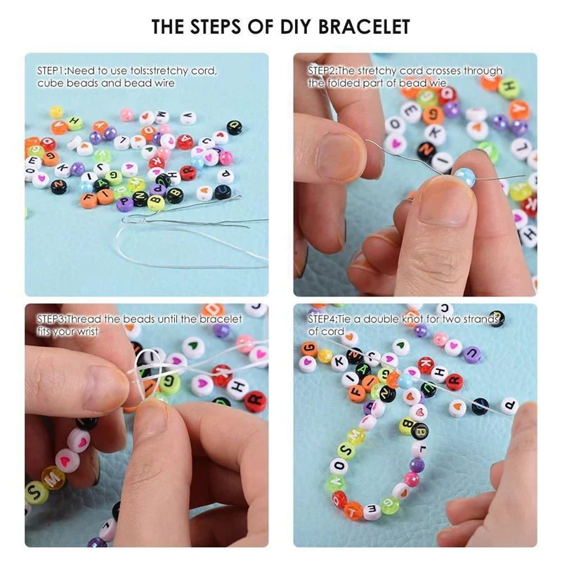 

English Letter Acrylic Beads Square Flat Alphabet Beads Charms Bracelet Necklace for Jewelry Making DIY Set