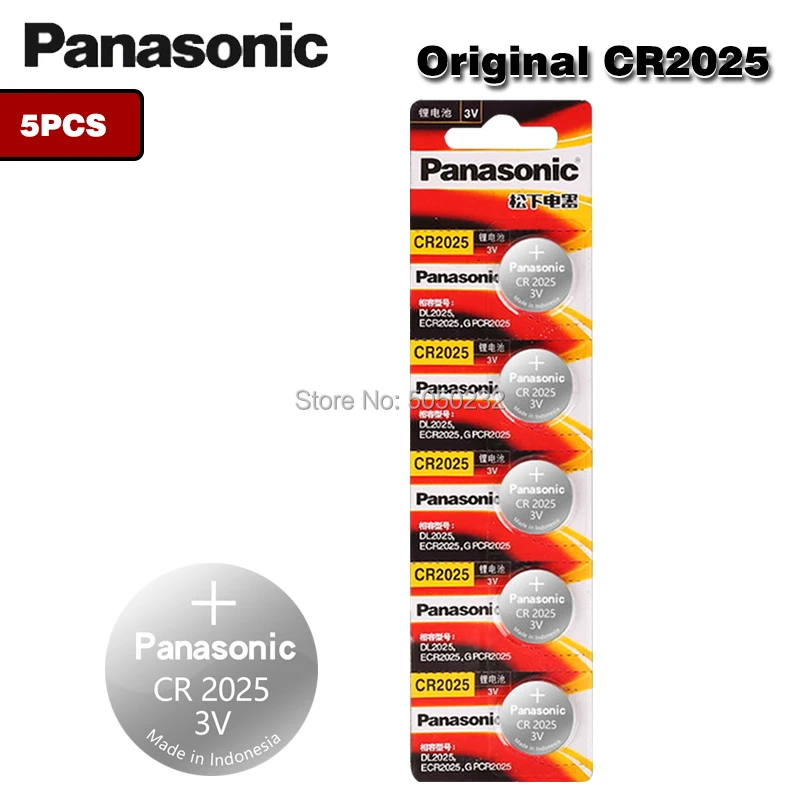 5шт./лот PANASONIC оригинальный CR2025 кнопочный аккумулятор 3 в литиевые батареи CR 2025 для