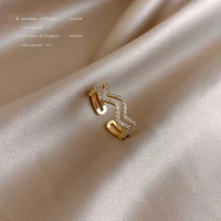 classic new design double wave gold rings for woman 2021 neo gothic girls sexy finger jewelry wedding fashion set accessories
