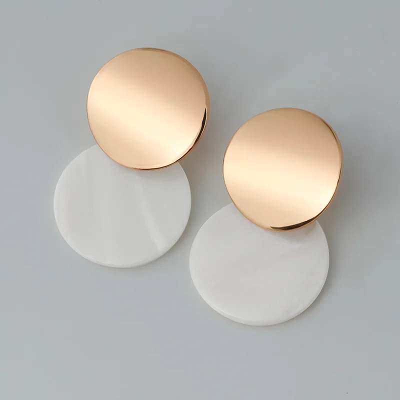 X &amp P новые модные круглые акриловые серьги для женщин винтажные Золотые