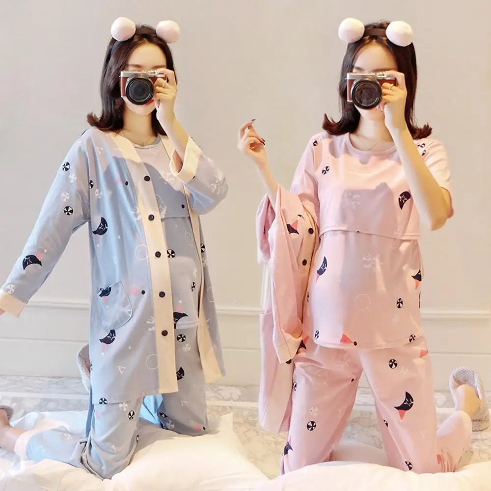 3 шт./комплект хлопковые пижамы для грудного вскармливания | Мать и ребенок