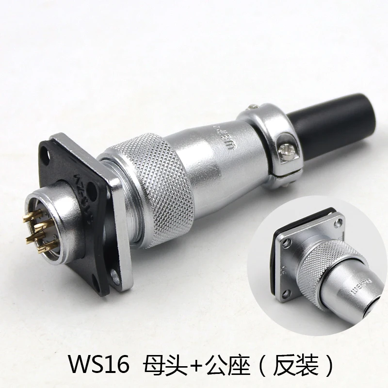 Реверсивный монтаж авиационного разъема WS16-2-ядерный 3-ядерный 4-отверстийный 5-7-9 контактный 10-ядерный разъем женского и мужского типа.