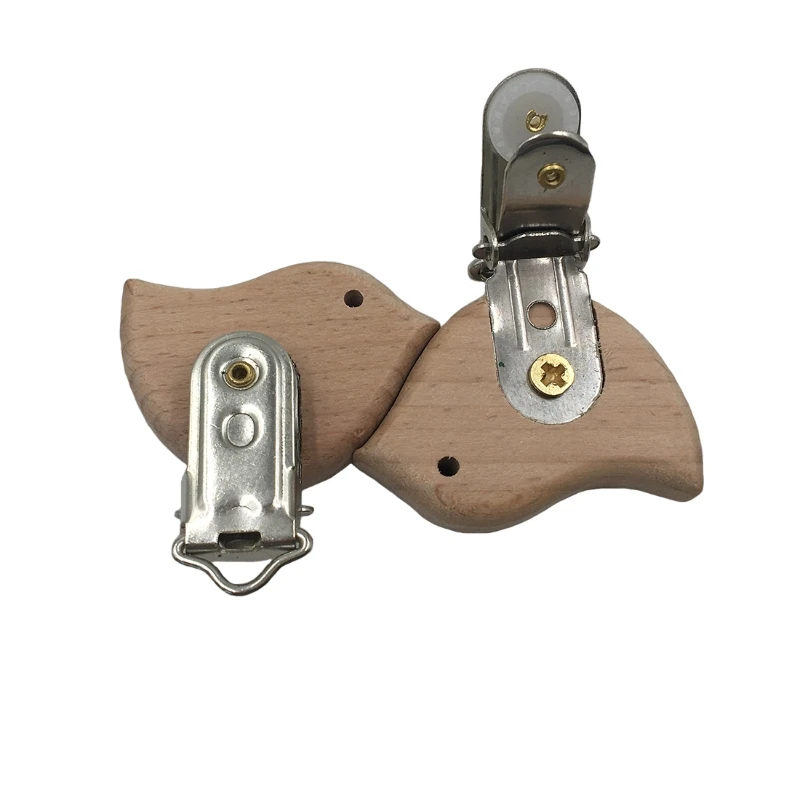 

Natural Beech Wood Baby Pacifier Clips Dummy Clips DIY Pacifier Chain Accessory New