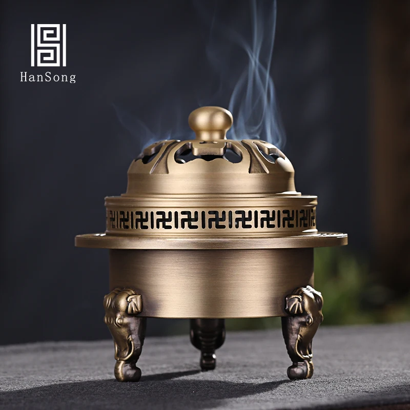 

Copper Incense Burner Small Smoke Fountain Aromatherapy Incense Burner Assuaging Candle Aroma Encensoir Incense Burners BG50IB