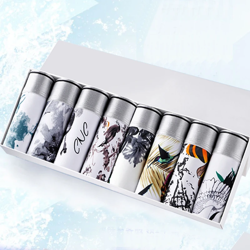 Мужские трусы-боксеры 4 шт./лот бесшовные очень мягкие пикантные из вискозы с