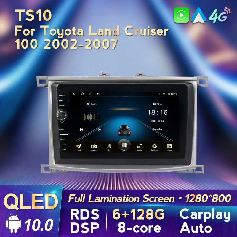 MLOVELIN Android 10 DSP QLED 6G + 128G Автомобильный мультимедийный GPS-навигатор для Toyota Land Cruiser LC