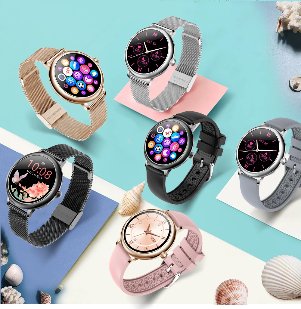 Стильные женские Smart Watch полный сенсорный Экран для девушек и женщин выполнено из