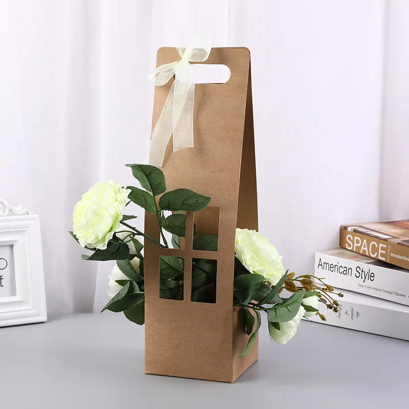 Новая коробка для упаковки цветов бумажные коробки с держателем рук подарочная