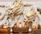 Пользовательские 3D обои CJSIR, новые китайские рельефы, Золотой Королевский дракон, зерно, фон для телевизора, настенные фрески для гостиной, 3d обои, Декор