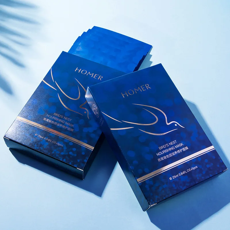 

5-Pieces Box Package Bird's Nest Nourishing Repairing Mask Hydrating Moisturizing Beautiful Transparent Revitalizing