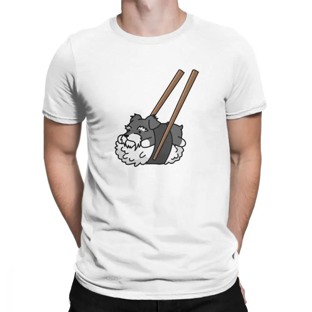 Забавная футболка для мужчин суши шнауцер собака одежда с короткими рукавами