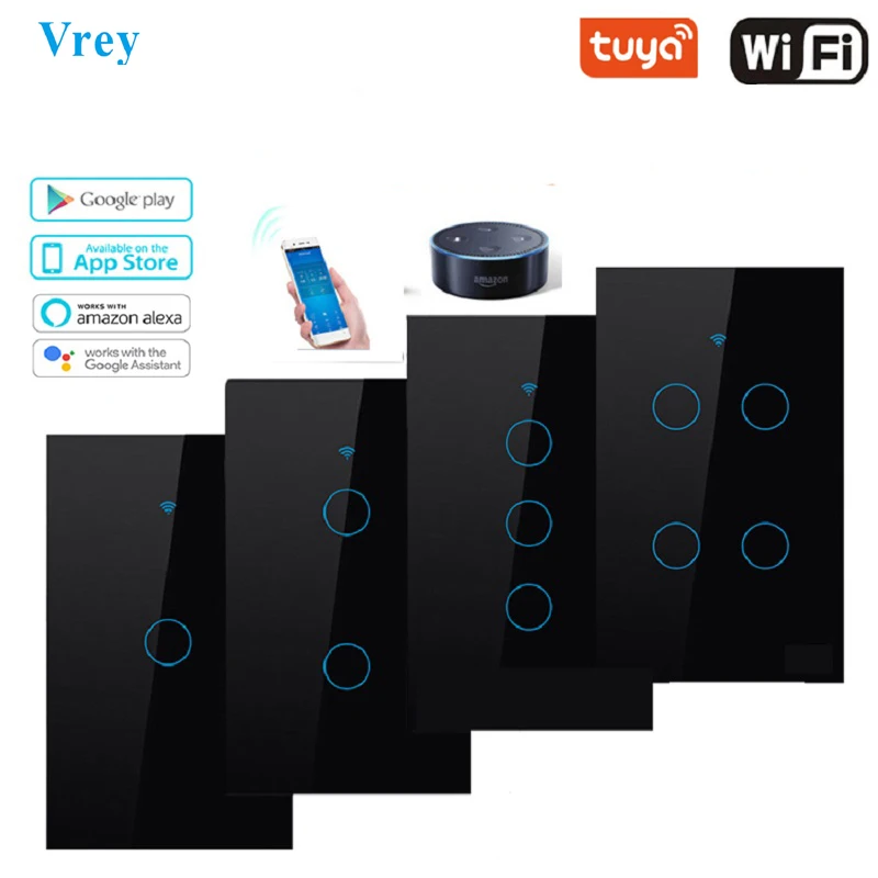 

US Smart Touch Switch, APP Smart Wireless Remote Switch, Voice-Control Alexa Echo / Google Home WIFI Switch