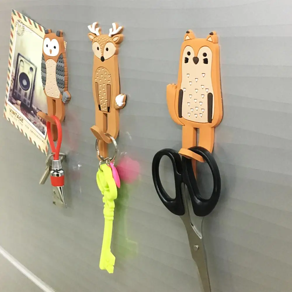 

Lovely animal Fridge Hook Key Wall Crochet Holder Removable Kitchen Hooks Home Decor key holder wall can Washed holder wall hook