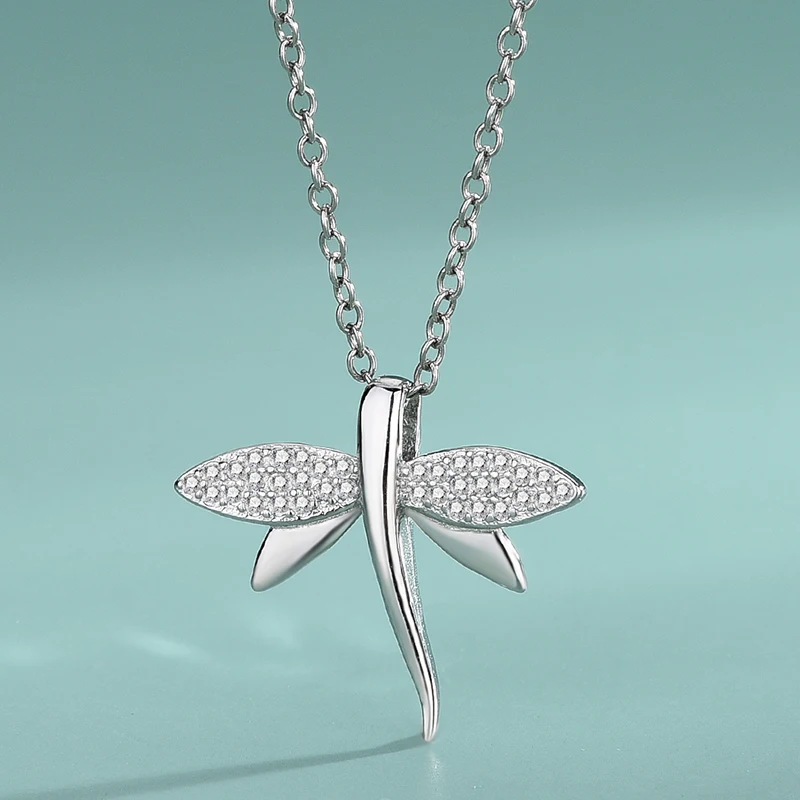 

S925 Sterling Silver Little Dragonfly Ladies Secklace Europe And The United States Country Style Simplicity Pure And Fresh