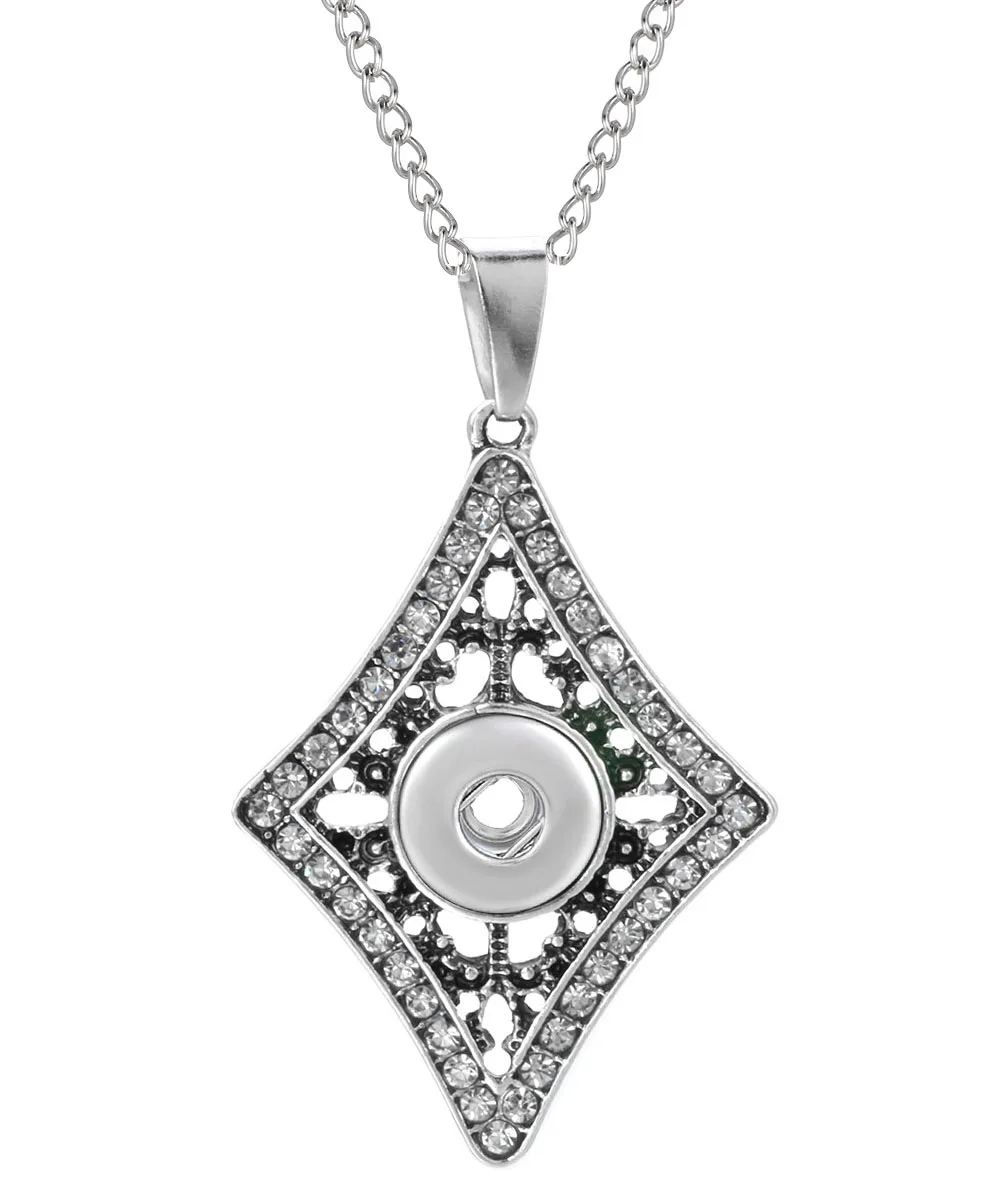 New Snap Jewelry Metal Crystal Pendant Necklaces Fit DIY 12MM Buttons Wholesale Women ZG094 | Украшения и аксессуары
