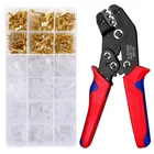 Обжимные клеммы с вилкой 2,84,86,3 мм, золотистый Универсальный пружинный штекер, изолированные соединители для электрических проводов, комплект SN48B