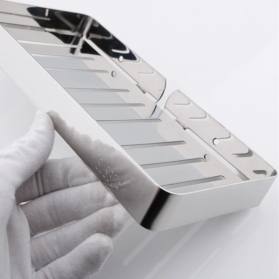 304 stainless steel soap dish holder wall mounted kitchen bathroom accessories shower soap shampoo storage rack bath shleves free global shipping