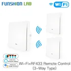 WiFi умный настенный выключатель света RF433 кнопочный передатчик Smart life Tuya приложение дистанционное управление работает с Alexa Google Home