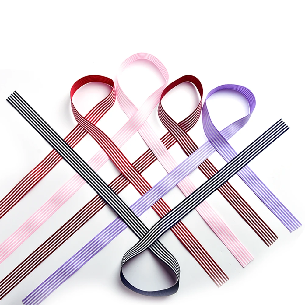 1 ''(25 мм) DIY мульти Цвет и белые полосы Grosgrain ленты печатные подарок Обёрточная