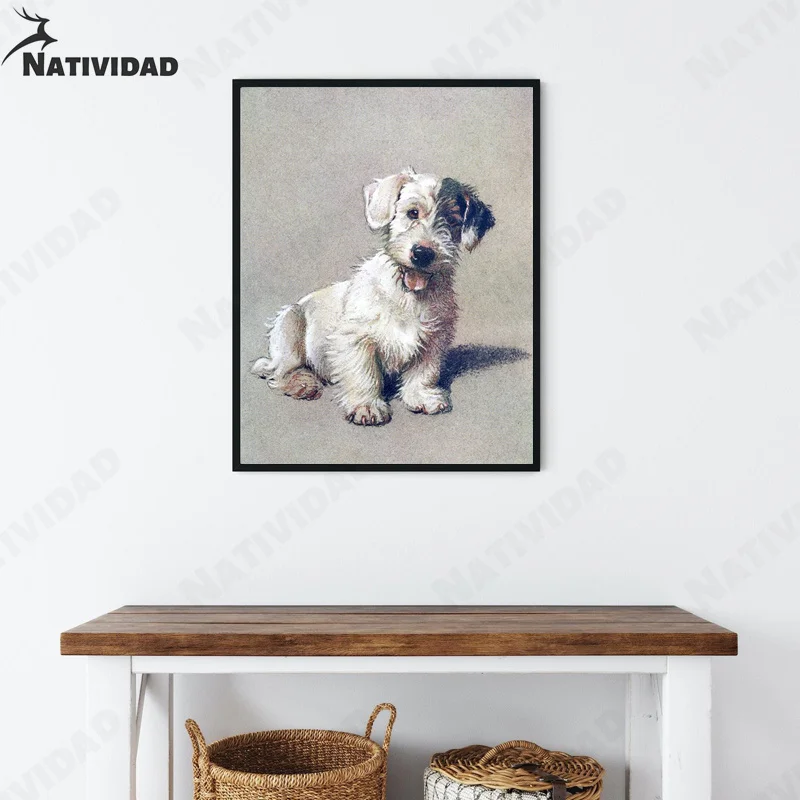 

Wall Paintings for Home Interior Cute Puppy Children Room Decor Poster Aesthetic Cartoon Animal Bedroom Home Decoration Wall Art