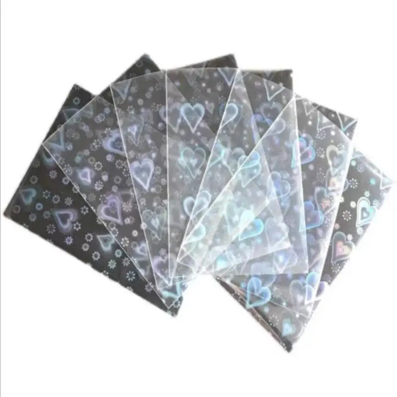 Transparent 100Pcs Foil Laser Clear Sleeves Photo Holographic Protector Trading Cards Shield Cover | Спорт и развлечения