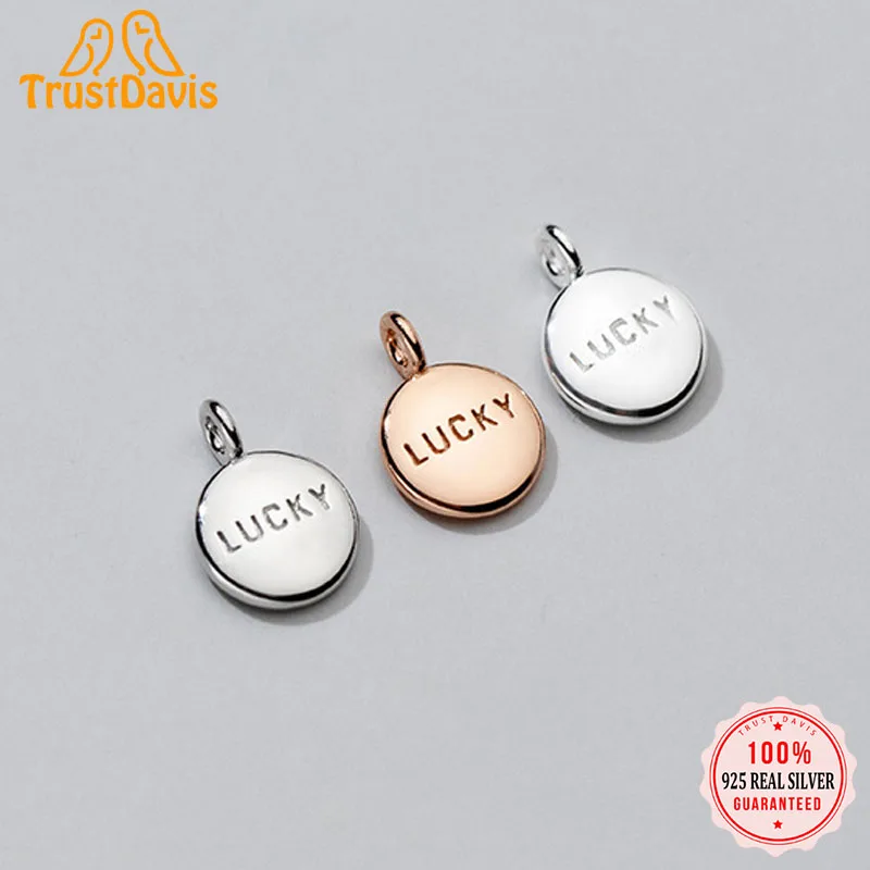 

Trustdavis новинка, Настоящее серебро 925 пробы, модная Милая круглая буква, аксессуары ручной работы «сделай сам», ювелирные изделия DZ299