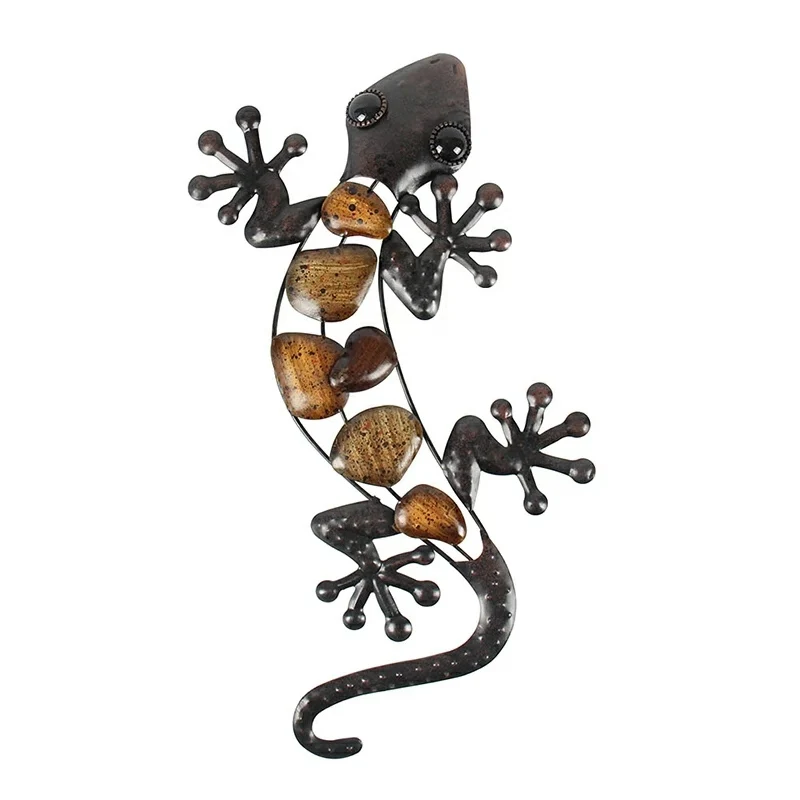 

Home Decor Metal Gecko Wall for Garden Decoration Outdoor Statues Accessories Sculptures and Animales Jardin