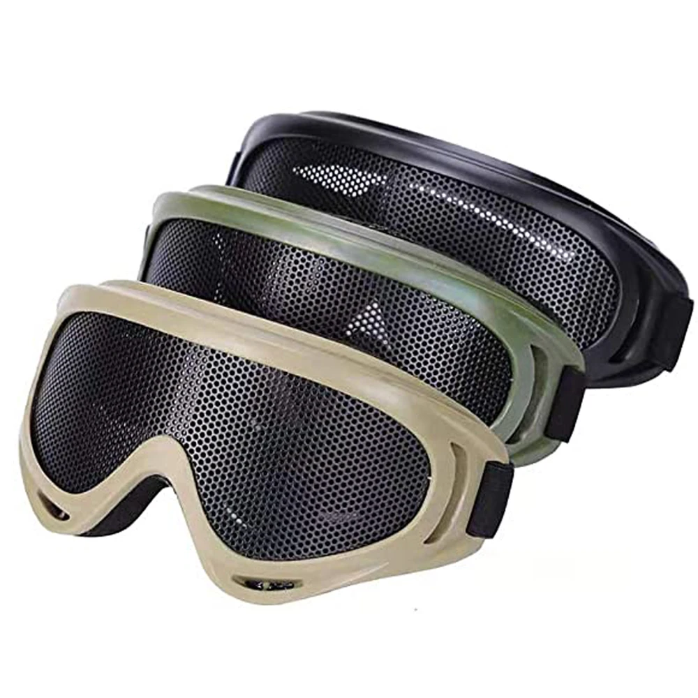 

Tactical Steel Mesh Goggles Airsoft Protective Glasses Adjustable Anti-fog Goggles Military Wargame Hunting Shooting Goggles