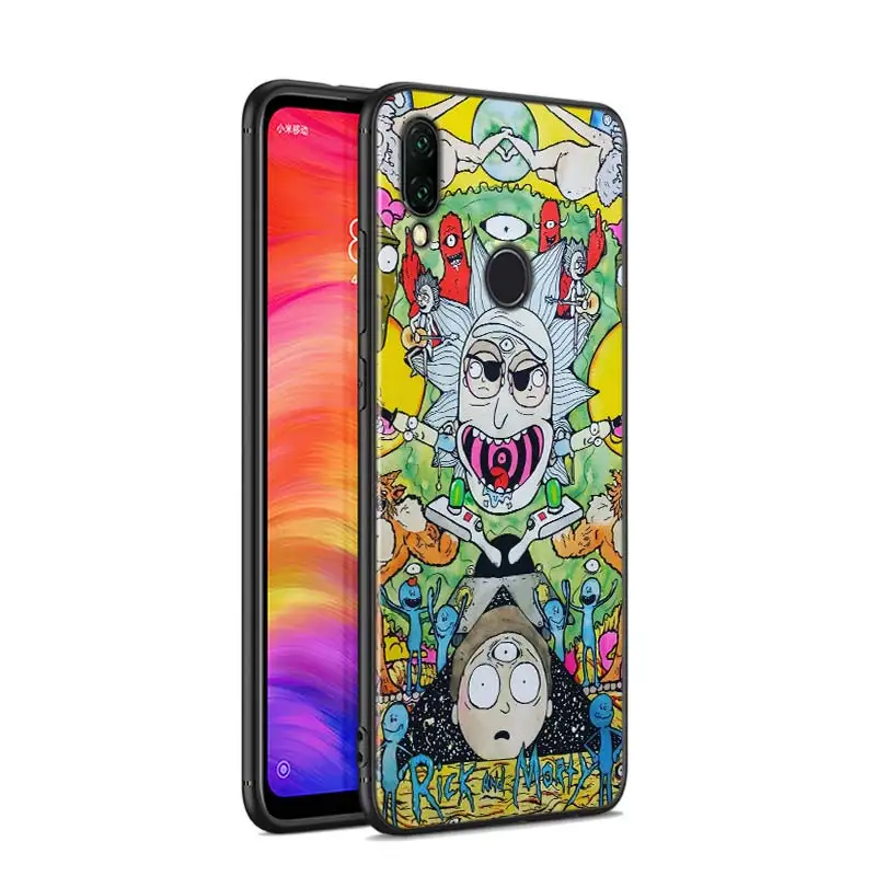 Черный силиконовый чехол Рик и Морти модный для Xiaomi Redmi Note 8 7 6 5 4X4 K20 Pro 7A 6A 6 S2 5A Plus чехол для телефона