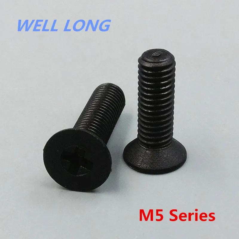 Нейлоновая потайная головка пластиковый винт черный плоский крест