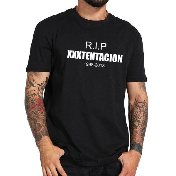 Человек Rip футболка посвященная рэперу Xxxtentacion в стиле хип хоп Сезон лето