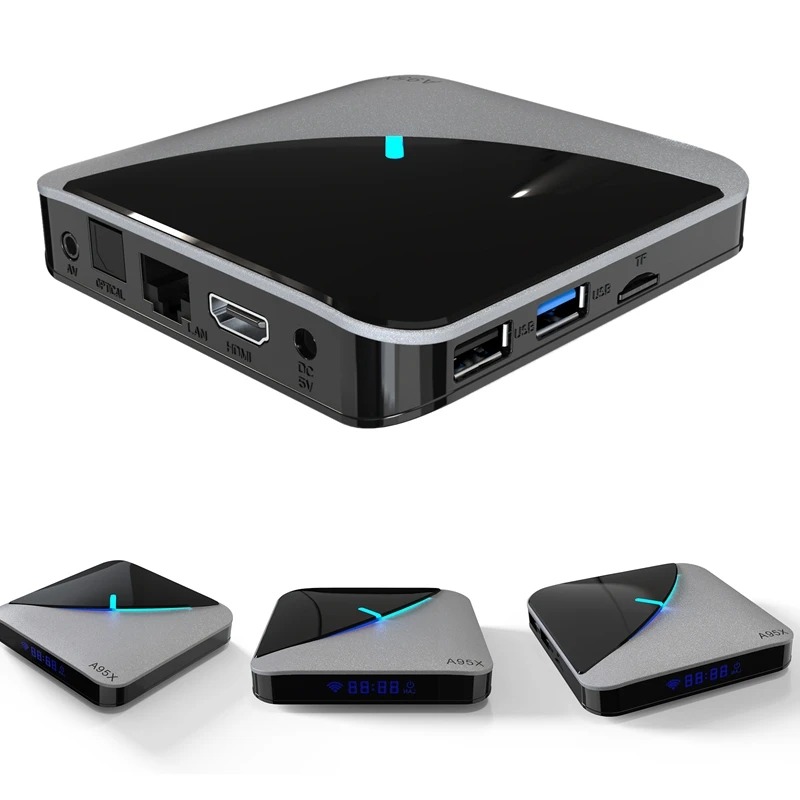 

Top Deals Android 9.0 TV Box 5Ghz Wifi 8K Video Output With RGB Light LCD Display For Streaming Devices