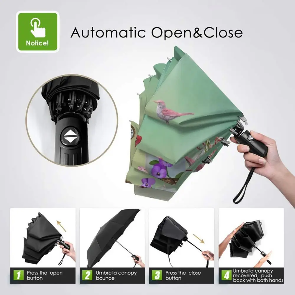 Offerte Ombrello Automatico Pieghevole Resistente Al Vento Ombrello Automatico Da Donna Fenicottero Antivento Pioggia Per Uomo Ombrellone