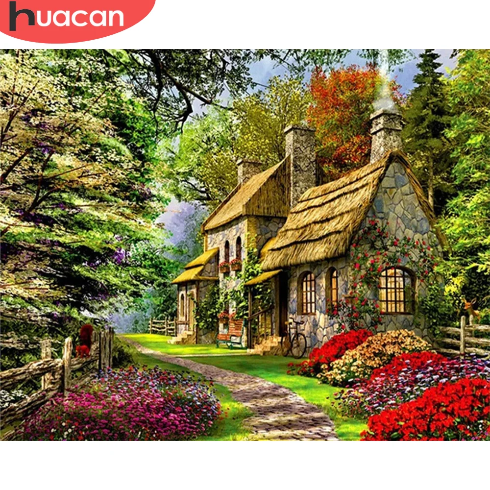 

Картина по номерам HUACAN 5D «сделай сам», городской пейзаж, уникальный подарок, Настенная картина ручной работы, искусство детской елки для гос...