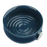 ceramic shaving soap bowl for men non slip handle wide mouth large capacity easier to foaming dark blue royal blue