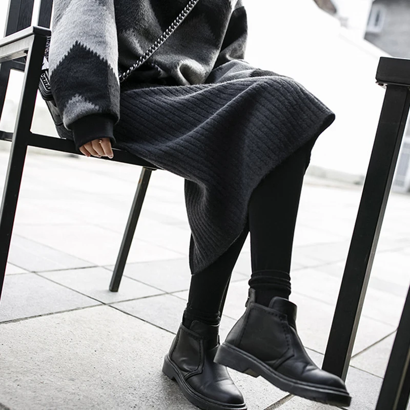 Женская Повседневная трикотажная юбка 2019 с высокой эластичной талией и разрезом