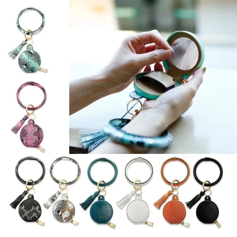 

Cosmetic Bag Bracelet Wrist Key Chain Handbag Decorations Gift for Friends Colleagues Snake-skin Keychain Lipstick Earphone Bag