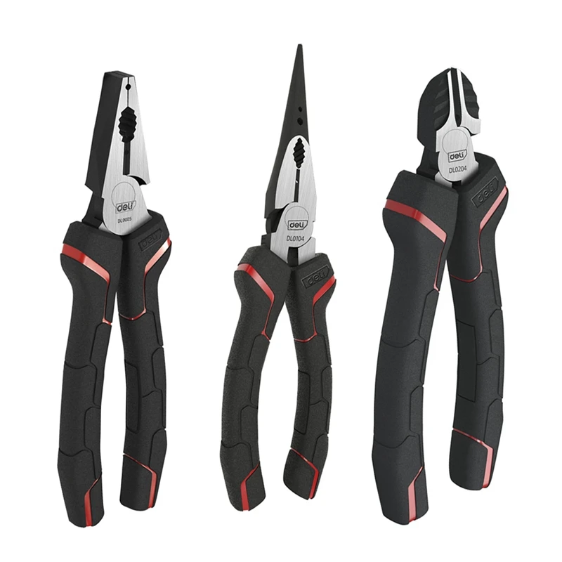 

Deli Professional Labor-saving Wire Cutters Needle-nose Pliers Diagonal Pliers 6 Inches 8 Inches