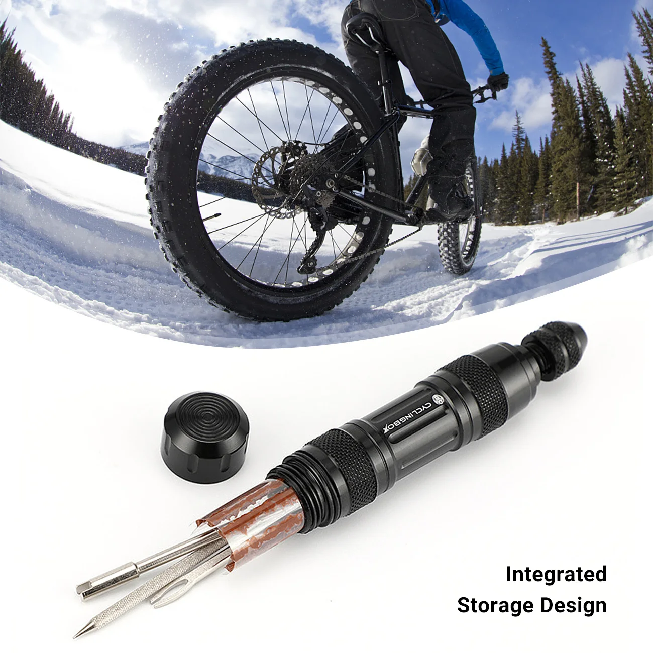 

Tire Repair Kit 5pcs Rubber Strip And Bicycle Tire Repair Drill For MTB Road Bike Tubeless Repair Tool Simple Set
