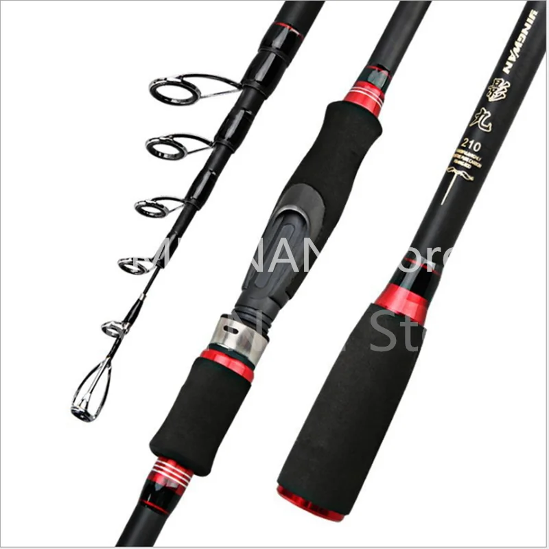 

Portable telescopic bait fishing rod 1.8m/2.1m/2.4m/2.7m/3.0m vibrating-out lure rod short section carbon carp rod fishing gear