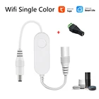 Миниатюрный монохромный регулятор яркости с Wi-Fi, 5050, 2835, одноцветная Светодиодная лента с регулировкой яркости, приложение Smart Life для Echo Plus