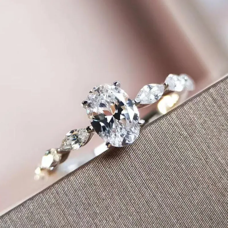 

Dainty Women Engagement Rings AAA Cubic Zircon Silver Color Delicate Proposal Ring for Lover High Quality Wedding Jewelry