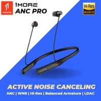 1more dual driver anc neckband hi res bluetooth 5 0 wireless headphones active noise canceling headset aac ldac 20h playtime