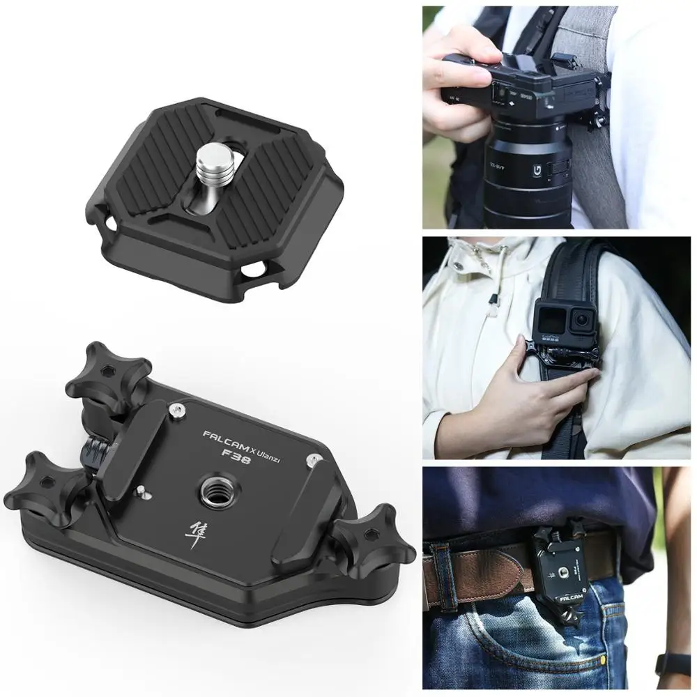 

Ulanzi Quick Release Plate Clamp Falcam F38 Quick Release System Camera Strap Clip Universal DSLR Camera Tripod Slider Adapter