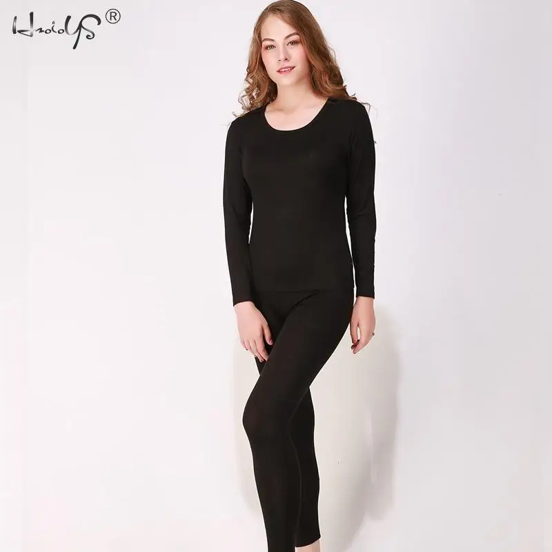 Новое зимнее термобелье Женский комплект из двух предметов модала и бархата с