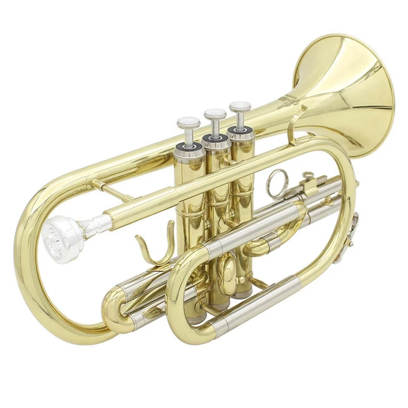 Slade Bb плоский cornet Профессиональный Bb плоский cornet латунный музыкальный инструмент для начинающих с переноской чехол перчатки, Чистящая салфетка брус