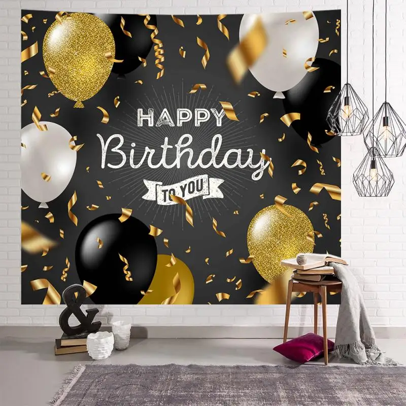

Birthday Party Tapestry Hanging Cloth Bedroom Background Cloth Living Room Wall Cover Home Decor Festival Balloon Tapestries