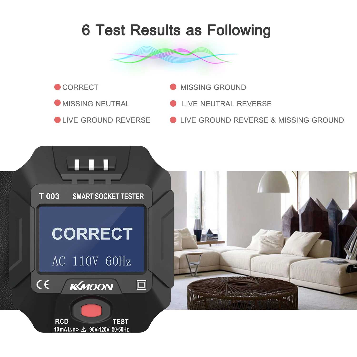 KKmoon 220~250V Socket Outlet Tester Smart Circuit Polarity Detector Wall Plug Breaker Finder Leakage Test for Home Appliance |