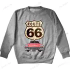 Толстовка мужская с капюшоном, классическая спортивная одежда, много цветов, в стиле ретро, с изображением машинок, матерей, американский стиль, модная теплая тонкая толстовка, Route 66